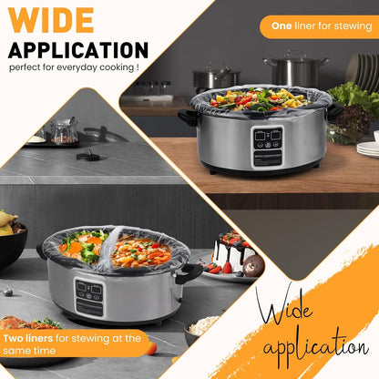 40 Pack Slow Cooker Liners, Large Size 13"X 21" Cooking Bags | Disposable Plastic Slow Cooker Bags Liners Fits 3-8 Quarts, BPA Free, Suitable for Oval & round Pot6