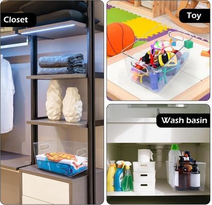 Clear Plastic Storage Bins 8 Pack - Pantry Organizers and Storage, Fridge Organizer Containers for Kitchen, Cabinet, Freezer, Bathroom, Clost, Home Organization5