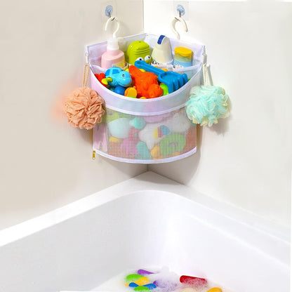 Baby Bath Toy Organizer, Quick Drying, Bath Toy Holder, Large Capacity Multi Use Shower Caddy (White)4