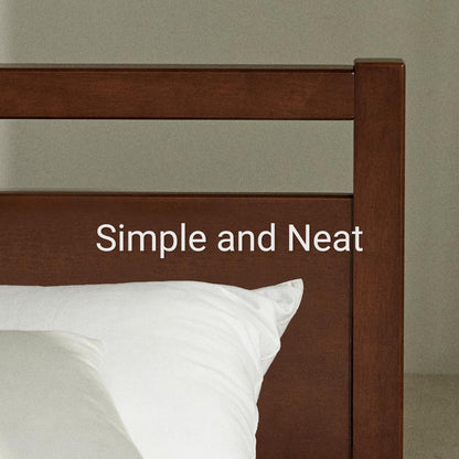 Signature Wood Platform Bed Frame with Headboard, Essential, Noise Free, under Bed Storage, No Box Spring Needed, Easy Assembly (Cherry, Twin)5