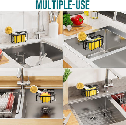 Sponge Holder for Kitchen Sink with Strong Suction Cup-Black8