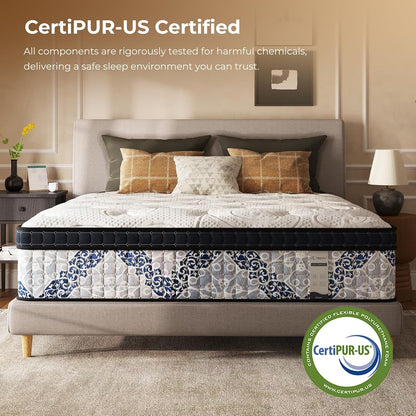 14 Inch Full Mattress, Full Size Mattress in a Box, Cooling Gel Memory Foam for Pressure Relief, Pocket Spring with Edge Support, Hybrid Mattress with Plush Top, Certipur-Us Certified7
