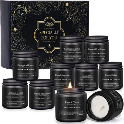 10 Pack Scented Candles for Men, Masculine Candle Gift Set with Woody & Fresh Scents, Soy Wax Aromatherapy Candles for Home, Gifts for Him, Boyfriend, Father'S Day7