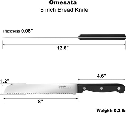 Bread Knife, Serrated Bread Knives for Homemade Bread Sourdough | 8 Inch Blade Razor Sharp, Wavy Edge from Professional Stainless Steel2