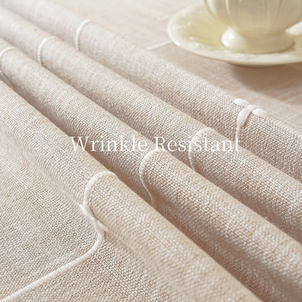 linen-table-cloth-round-70-inch-plaid-browm-round-tablecloth-70-in