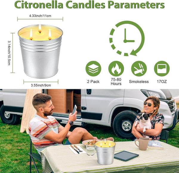 Citronella Candles Outdoor, 34OZ Large Citronella Candle for Patio Garden5