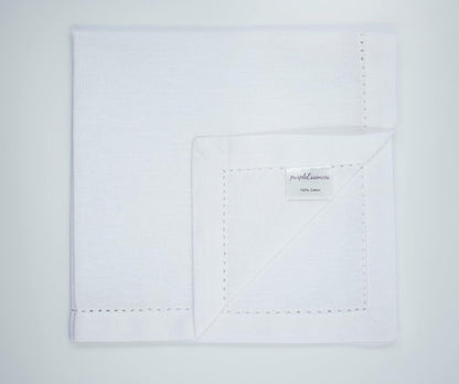 Hemstitch Cloth Napkins 18X18 in Set of 12 - White8