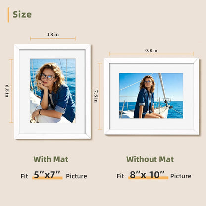 8X10 Picture Frame Set of 6, Wall or Tabletop Display, White4