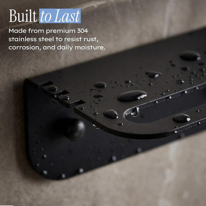 Shower Caddy Bathroom Shelf with Towel Bar Wall Mounted Set of 25