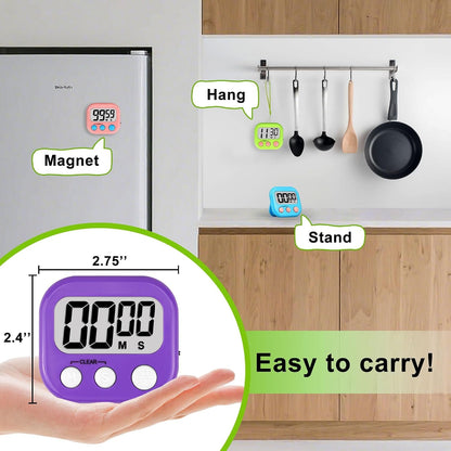 Digital Timer for Kids Teacher Supplies Classroom Timer for Study Learning Management Kitchen Work Exercise-4Pack Pink Blue Green Purple5