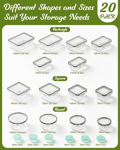 40 Piece Food Storage Containers with Lids, Bpa-Free2