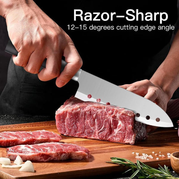 Chef Knife,8.5" Professional Kitchen Knife for Cooking,Made of Stainless Steel,Ultra Sharp for Cutting Food,With Ergonomic Handle,For Home & Restaurant Black4