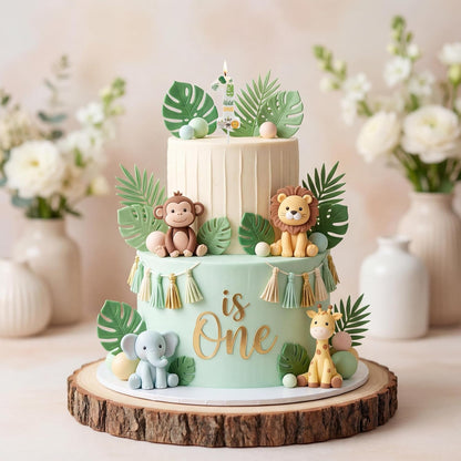 Wild Animal Number 1 Candle – Jungle Safari Theme Cake Topper for Boys & Girls First Birthday Decorations,Wild One Birthday Decorations Party Supplies4