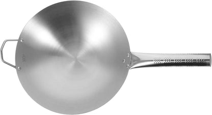 Non-Stick Wok Stainless Steel Frying Pan Long Handle Big Pan for Induction1