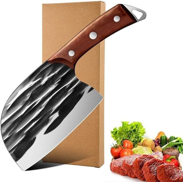 Meat Cleaver, Handmade Forged Chopping Knife, Front Cut and Back Cut Dual-Purpose Knives Restaurant Catering Kitchen1