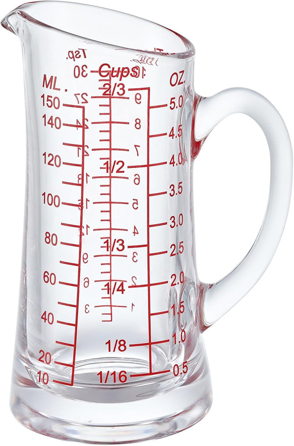 Ackers Glass Measuring Cup 5 Oz/150Ml Shot Glass Measuring Cup with V-Spout,Insulated Handle1