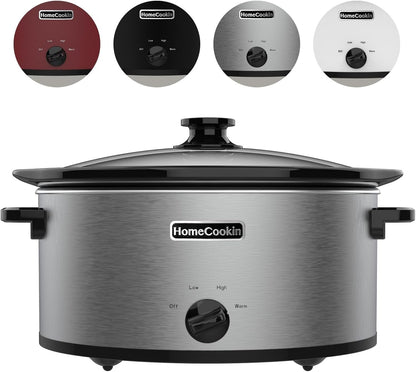 8 Quart Slow Cooker Oval Manual Pot Food Warmer with 3 Cooking Settings, Stainless Steel7