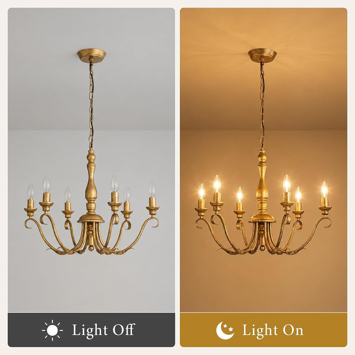 farmhouse-vintage-antique-brass-chandelier-distressed-gold-candle-fixture