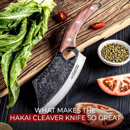 Seido Hakai Meat Cleaver Knife, High Carbon Steel, Rosewood Handle8