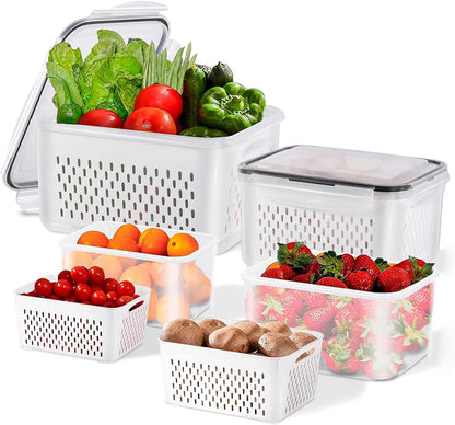 3Pcs 4 in 1 Fruit Storage Containers for Fridge with Removable Colanders1