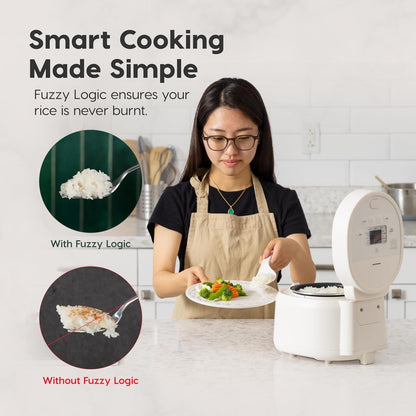 Micom Japanese Rice Cooker, 3 Cup Uncooked, Fuzzy Logic | with Recipe Presets, Multi Function: Slow Cooker, Steamer, Hot Pot & Warming Function, Compact & Portable7