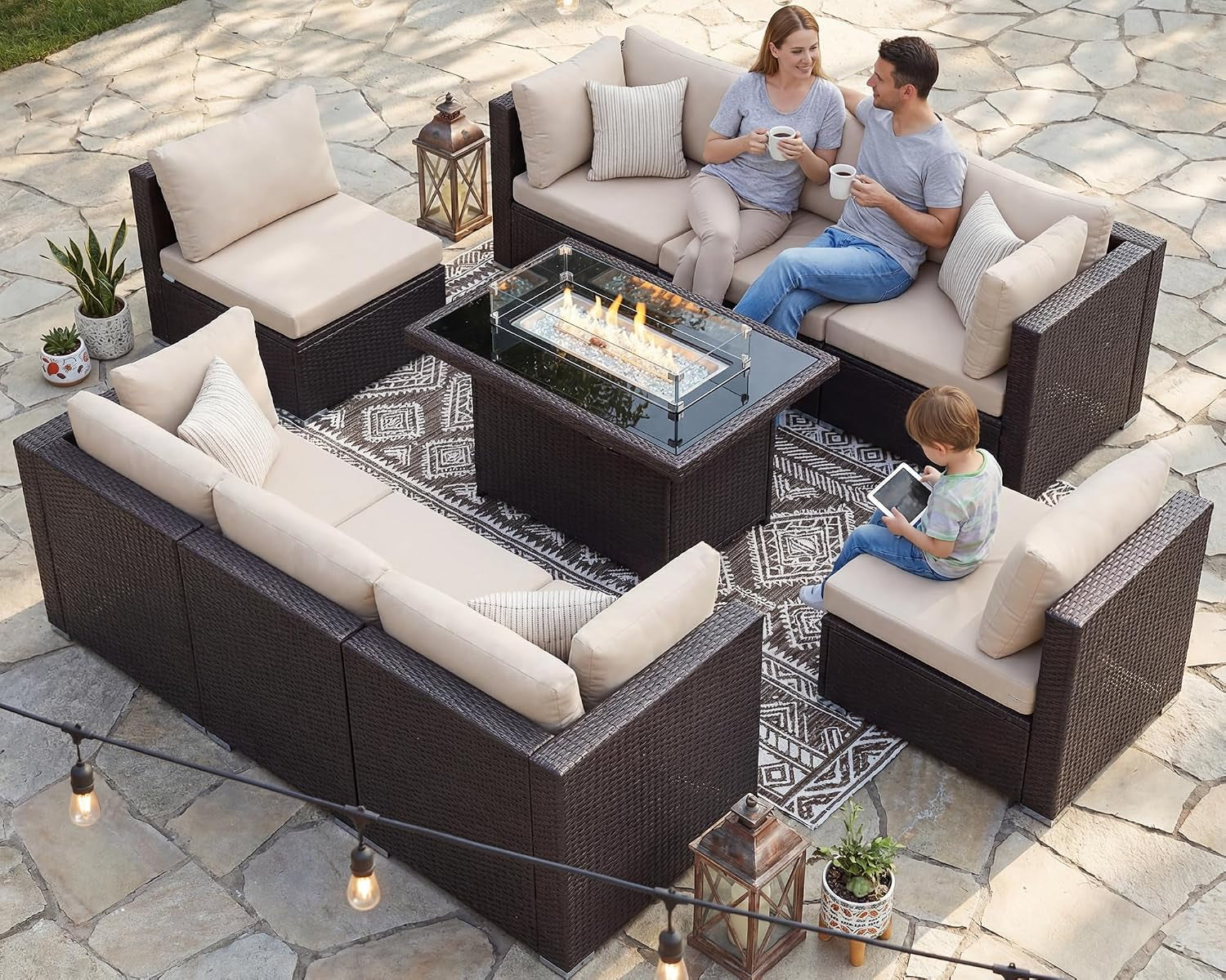 9-piece-outdoor-patio-set-with-fire-pit-brown-beige