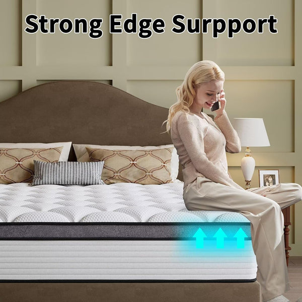 Full Size Mattress, 14 Inch Hybrid Bed in a Box, Green Tea & Cooling Gel Memory Foam, Certipur-Us Certified, Fiberglass-Free, Pressure Relief for Back Pain, Breathable & Safe Sleep8