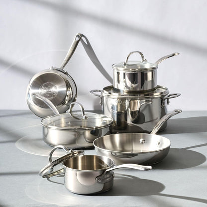 Millennium Stainless Steel Pots and Pans with Lids, Induction Ready, Compatible with All Cooktops, Metal Utensil Safe, 10 Piece Cookware Set, Dishwasher Safe - Stainless Steel7