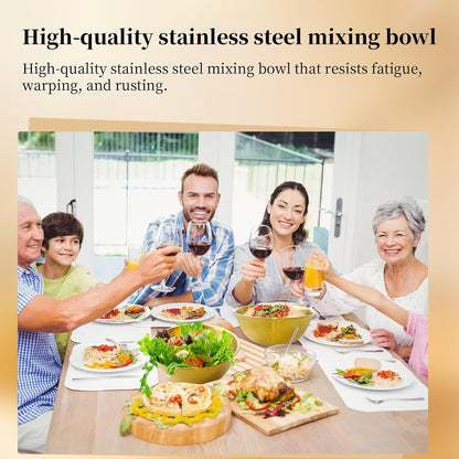 14 Pcs 6.69 in Gold Mixing Bowls with 16 Pcs Airtight Lids6