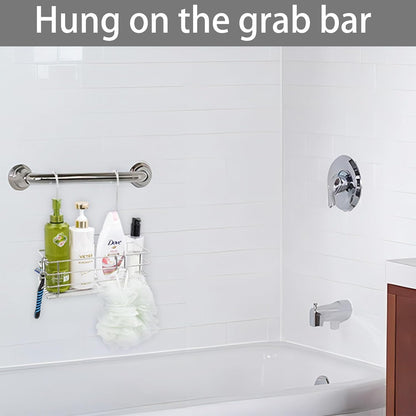 1-Tier Shower Caddy Hanging Shower Rack with Hooks over the Door4