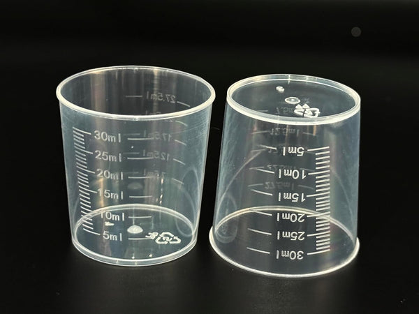 100 Pcs 30Ml/1.02Oz Plastic Measuring Cup Transparent Clear Liquid Mixing Medicine Cups Labs Graduated Baking Beaker Measure Jugs Set Kitchen Cooking Measure Tool Home7