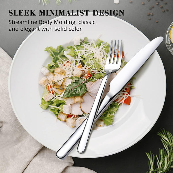 Silverware Set, 20 Piece Flatware Cutlery Set for 4, 18/10 Stainless Steel Silverware Mirror Polished Dishwasher Safe for Home, Restaurant, Wedding, Party(Silver, 20 Pieces for 4)3