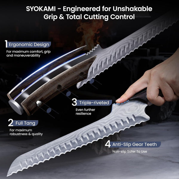 2026 New Upgraded Offset Bread Knife for Homemade Bread, 10.5 Inch7