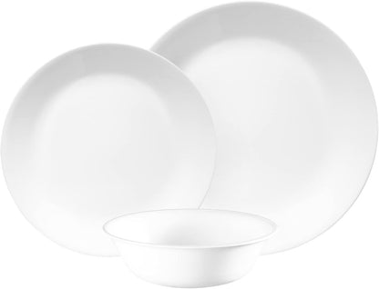 Dinnerware Set (12Pc Set, Winter Frost White)-Dinner Set for 4 | 4 X Dinner Plates, Side Plates & Bowls1