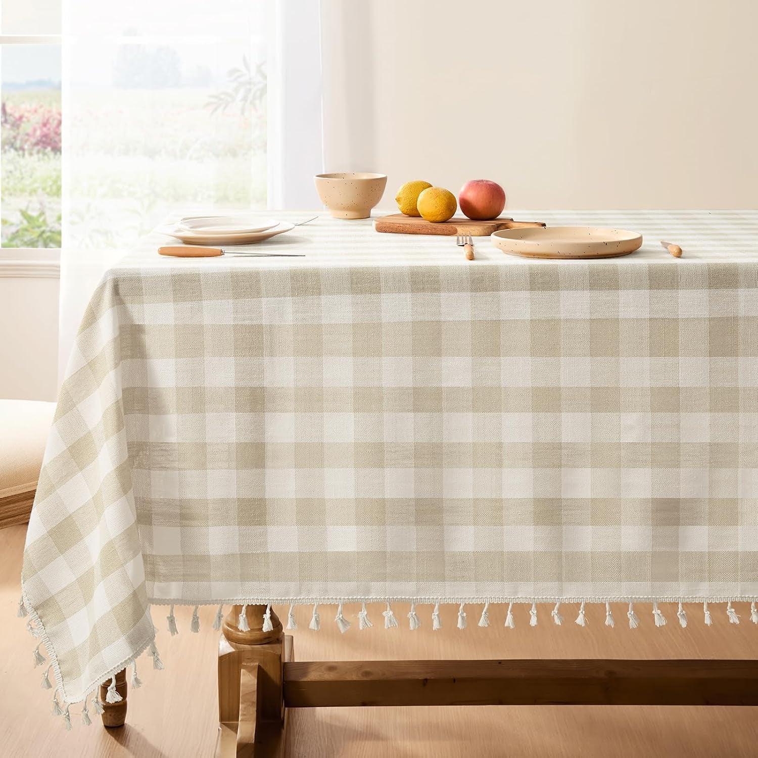 checkered-tablecloth-rectangle-outdoor-linen-cotton-gingham-table-cloth-with-tassel-heavy-duty-wrinkle-free-buffalo-plaid-table-cover-for-kitchen-dining-summer-party-55-x-84-inch-beige