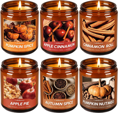 Fall Scented Candles - 6 PC Soy Wax Candle, 42 Oz1