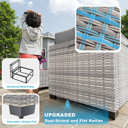 Outdoor PE Wicker Rattan Modular Patio Sectional Sofa Set5