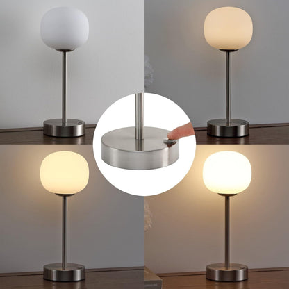 Natalia 12.25" Metal Rechargeable Table Lamp, Nickel4