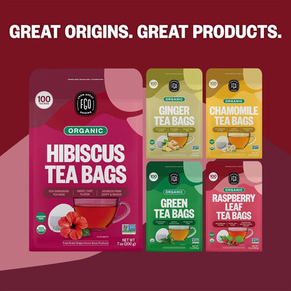 Organic Hibiscus Tea, 100 Count, Eco-Conscious Tea Bags, Caffeine Free, Packaging May Vary (Pack of 1)7