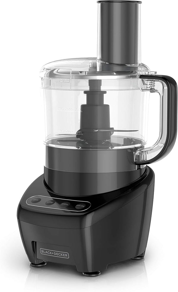 BLACK+DECKER Food Processor and Vegetable Chopper, Stainless Steel Blade, 8-Cup Capacity, 450W Power with Attachments to Shred, Slice, Mince, Grind, and Puree | Food Processor with Easy Assembly, Chopping, Slicing, Shredding, 2 Speeds, Pulse & Dishwasher-Safe.1