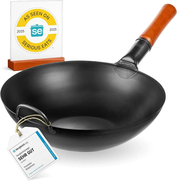 Carbon Steel Wok Pan 13,5 “ + Lid 12.8 in for 13.5-In Wok + 17’’ Spatula and Ladle2