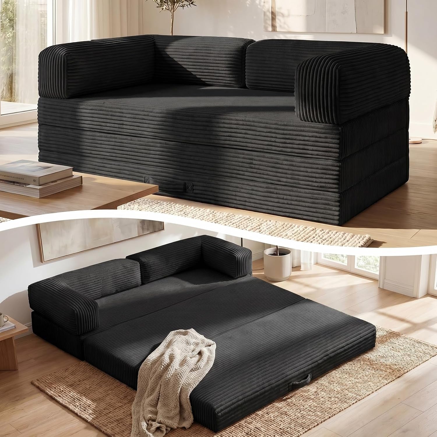 convertible-sofa-bed-tri-folding-mattress-queen-futon-couch-bed-boneless-sleeper-couch-bed-with-removable-armrests-washable-cover-for-guest-room-living-room-queen-black
