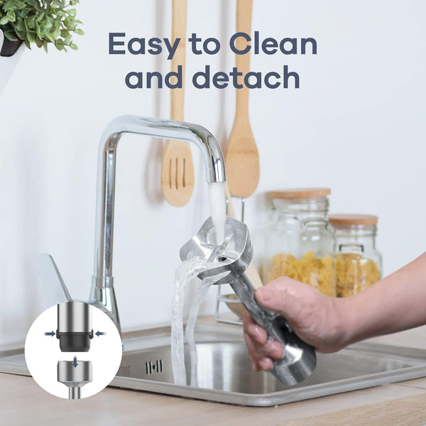 Immersion Blender 5 in 1 Hand Blender Max 1000W Heavy Duty Motor | 16 Speed Mode Handheld Blender, Stainless Steel Blade with 800Ml Mixing Beaker, 600Ml Chopper, Whisk and Milk Frother7