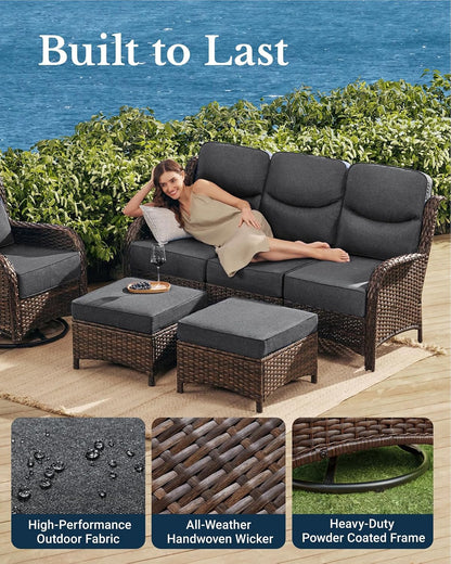 Luxury Outdoor Patio Furniture Set with 6-Inch Thick Cushions4