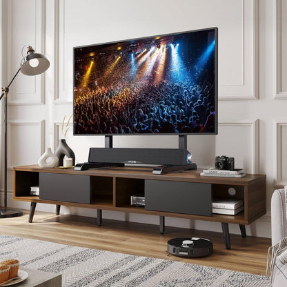 Table Top TV Stand with Height Adjustable TV Legs Replacement for Most 37-86 Inch Flat Curved Tvs,Steel TV Base Feet Holds up to 150 Lbs with Cable Management, Max VESA 800X600Mm Black8