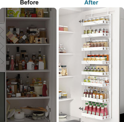 over the Door Pantry Organizer, 2-IN-1 Door & Wall Mount Spice Rack3