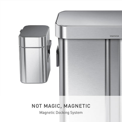 Simplehuman Compost Caddy, Detachable and Countertop Bin, 4 Liter / 1.06 Gallon, Brushed Stainless Steel4