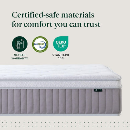 Zinus 12 Inch Queen Cool Support Hybrid Mattress, Medium Firm Feel7