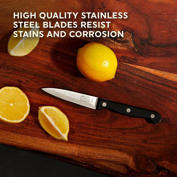 Essentials 3-Piece Kitchen Chef Knife Set with Stainless Steel Blades for Home Kitchen | Precision Cutting Performance | Ergonomic Handle Design | Balanced Control | Everyday Food Preparation2