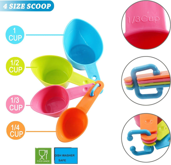 Pet Food Scoops Plastic Measuring Cups Set for Dog Cat and Bird Food2